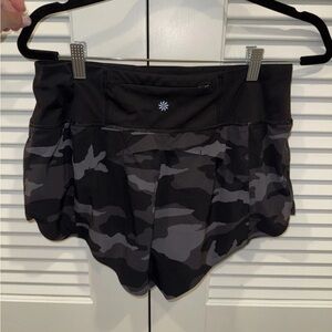 Athleta Black and Gray Camo Athletic Shorts